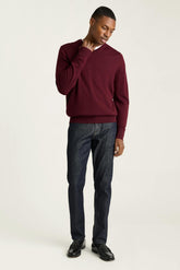Washable Merino V-Neck Sweater / Bonobos - bordeaux