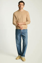 Boucle Cotton Sweater / Bonobos - camel stripe
