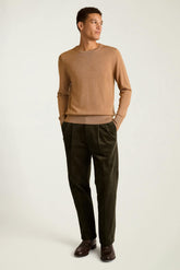 Washable Merino Crew Neck Sweater / Bonobos - dark camel heather