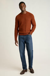 Cotton Cashmere Roll Neck Sweater / Bonobos - rust