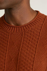 Cotton Cashmere Roll Neck Sweater / Bonobos - rust