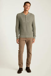 Cotton Cashmere Henley Sweater / Bonobos - light olive green