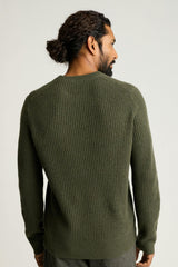 Italian Cashmere Crew Neck Sweater / Bonobos - dark olive green