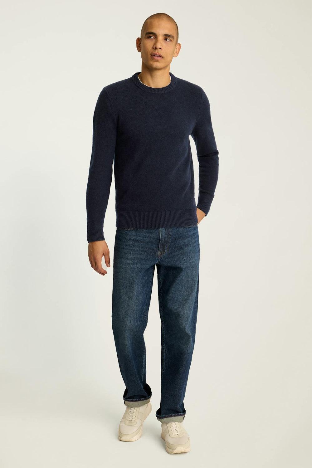 Cashmere Crew Neck Sweater / Bonobos - navy blue