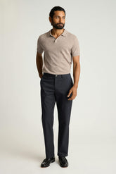 Cashmere Sweater Polo / Bonobos - oatmeal donegal