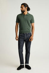 Cashmere Sweater Polo / Bonobos - pine green donegal
