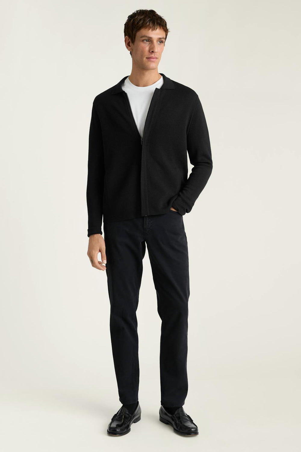 Merino Sweater Bomber / Bonobos - black