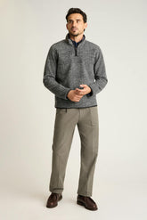 Italian Wool Fleece Quarter Zip / Bonobos - grey glenplaid