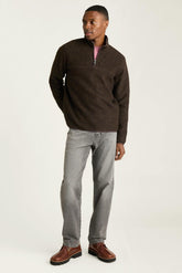 Italian Wool Fleece Quarter Zip / Bonobos - rich brown