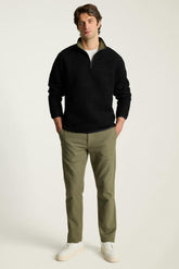 Italian Wool Fleece Quarter Zip / Bonobos - black