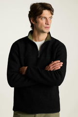 Italian Wool Fleece Quarter Zip / Bonobos - black