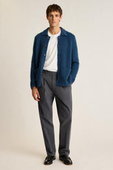 Brushed Wool Cardigan / Bonobos - blue brushed wool blend