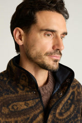 Italian Wool Fleece Jacket / Bonobos - brown blue paisley