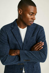 Jetsetter Knit Blazer / Bonobos - navy donegal glen plaid