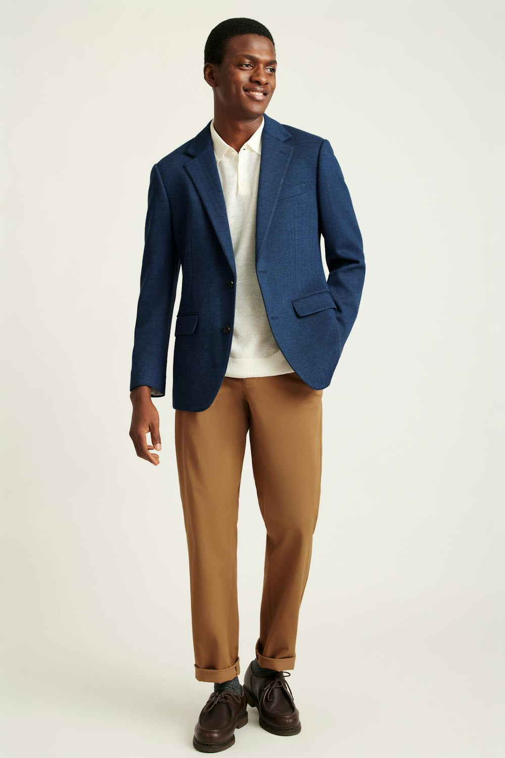 Jetsetter Knit Blazer / Bonobos - ocean blue herringbone