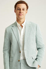 Jetsetter Italian Seersucker Blazer / Bonobos - olive and white stripe