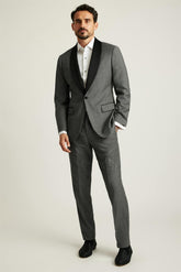 Shawl Collar Tuxedo Jacket / Bonobos - grey sharkskin