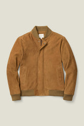 The Suede Bomber Jacket / Bonobos - tan brown
