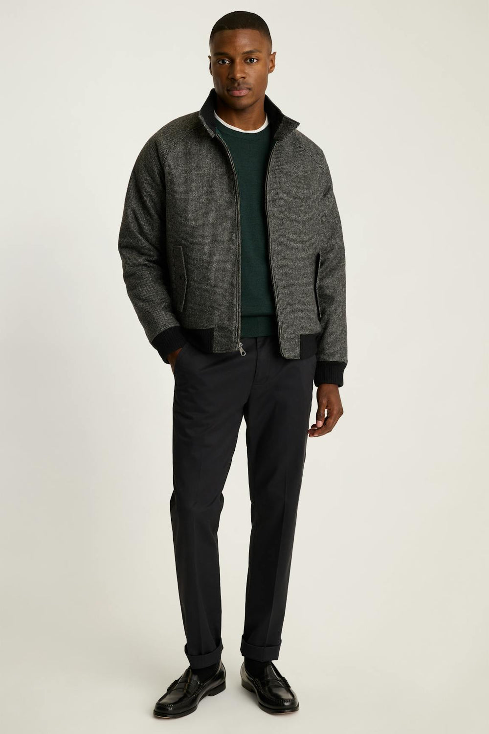 The Italian Wool Harrington Jacket / Bonobos - gray