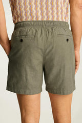 Nomad Short / Bonobos - olive green herringbone linen