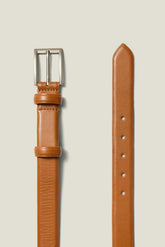 Leather Dress Belt / Bonobos - light brown with silver