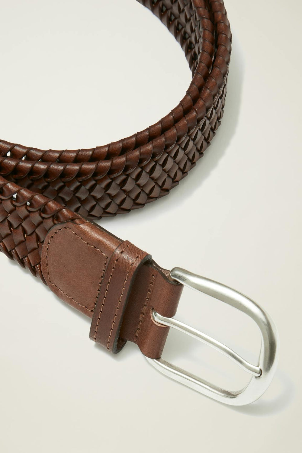 Leather Braided Belt / Bonobos - brown