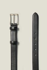 Leather Dress Belt / Bonobos - black with silver