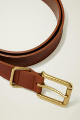 Leather Jeans Belt / Bonobos - light brown with bronze