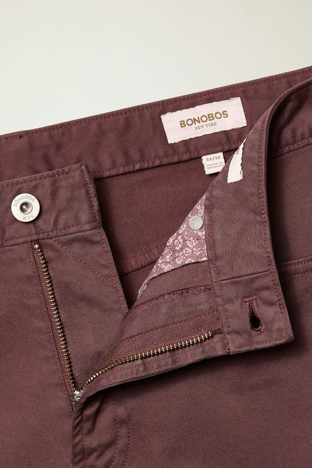 Italian Brushed 5-Pocket Pants / Bonobos - cherry chocolate