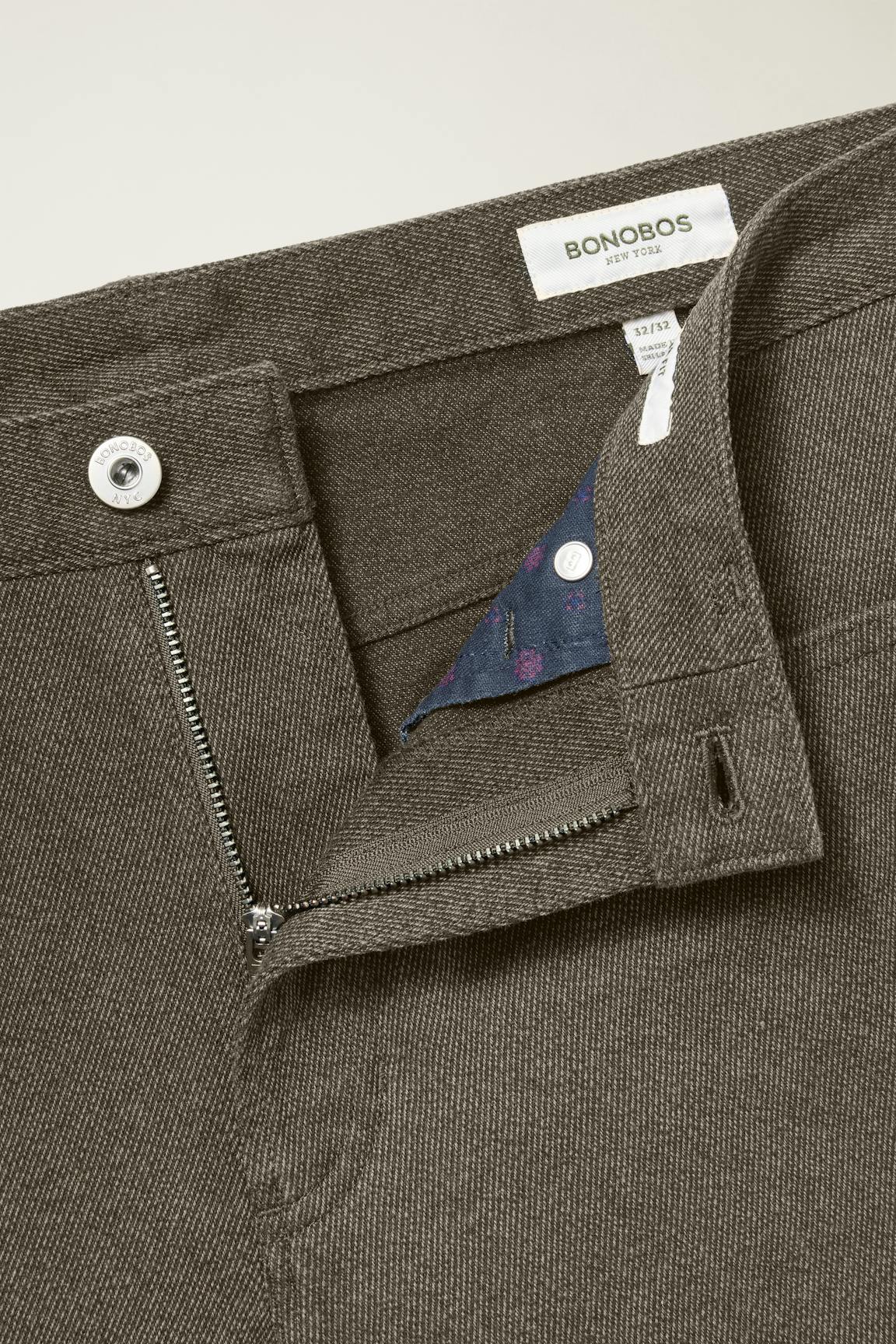 Ridgewood Textured 5-Pocket Pant / Bonobos - olive green twill