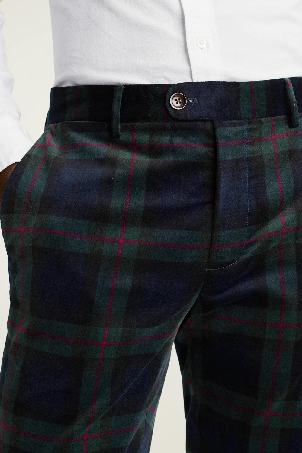 Velvet Trousers / Bonobos - holiday plaid