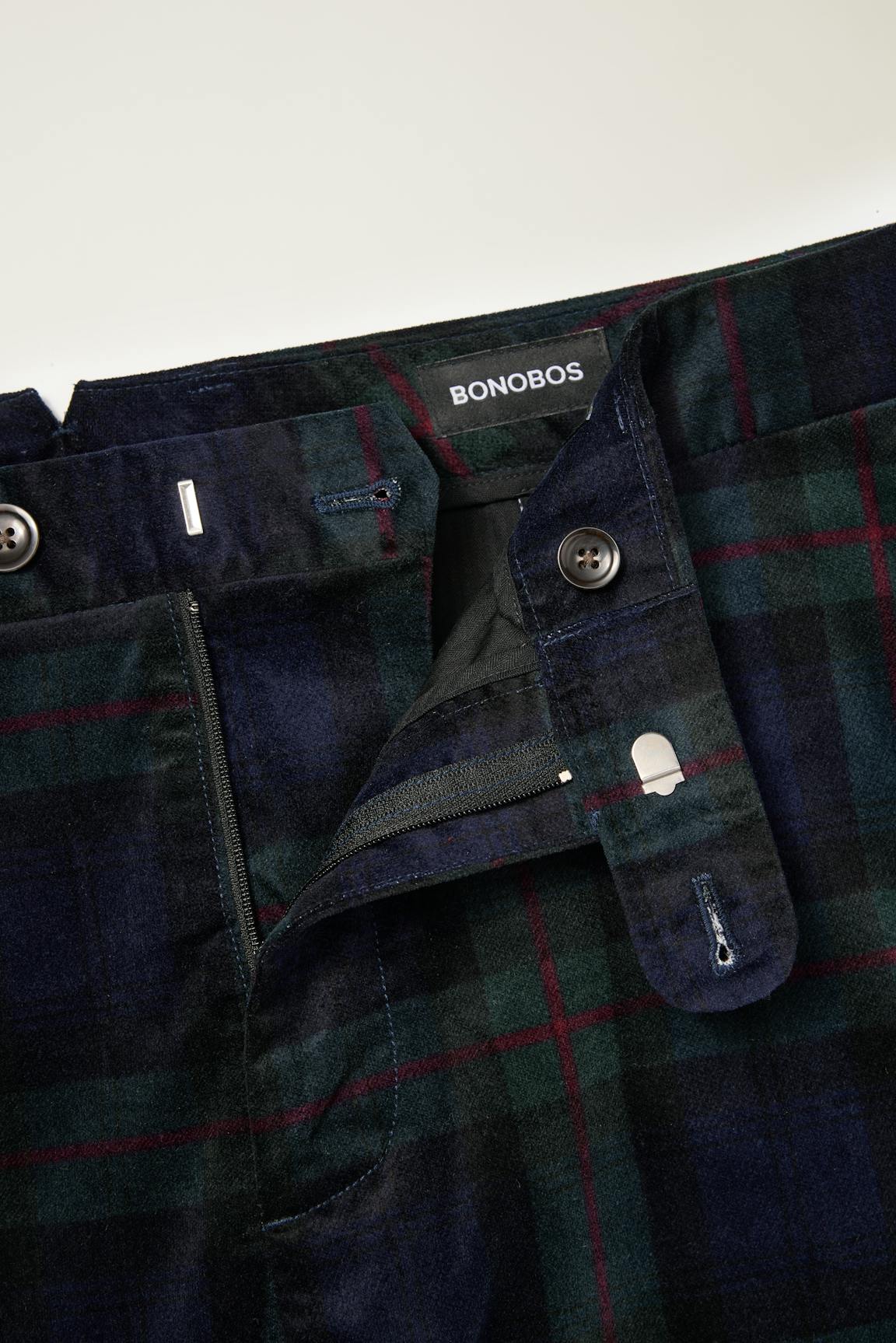 Velvet Trousers / Bonobos - holiday plaid