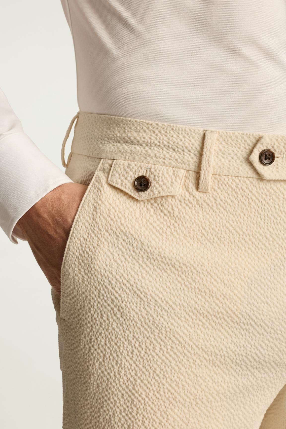 Jetsetter Italian Seersucker Dress Pant / Bonobos - ivory seersucker