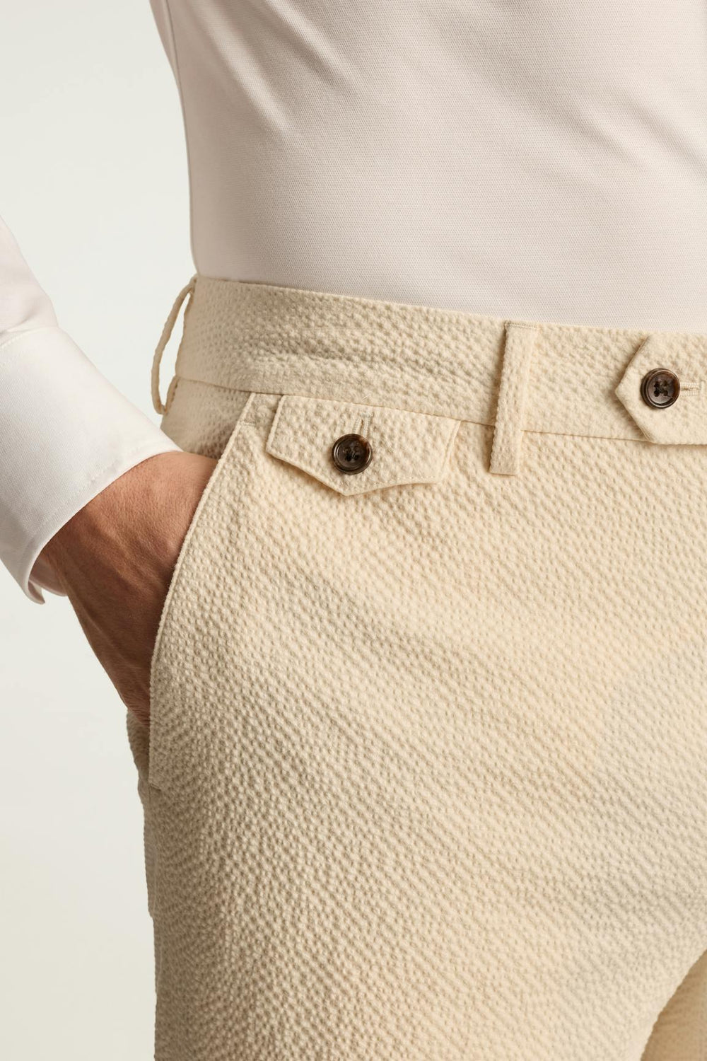 Jetsetter Italian Seersucker Dress Pant / Bonobos - ivory seersucker
