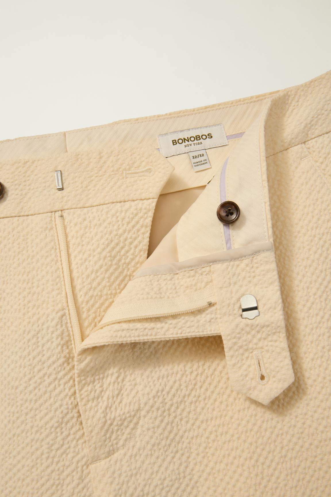 Jetsetter Italian Seersucker Dress Pant / Bonobos - ivory seersucker