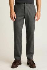 Wool Drawstring Trouser / Bonobos - grey herringbone