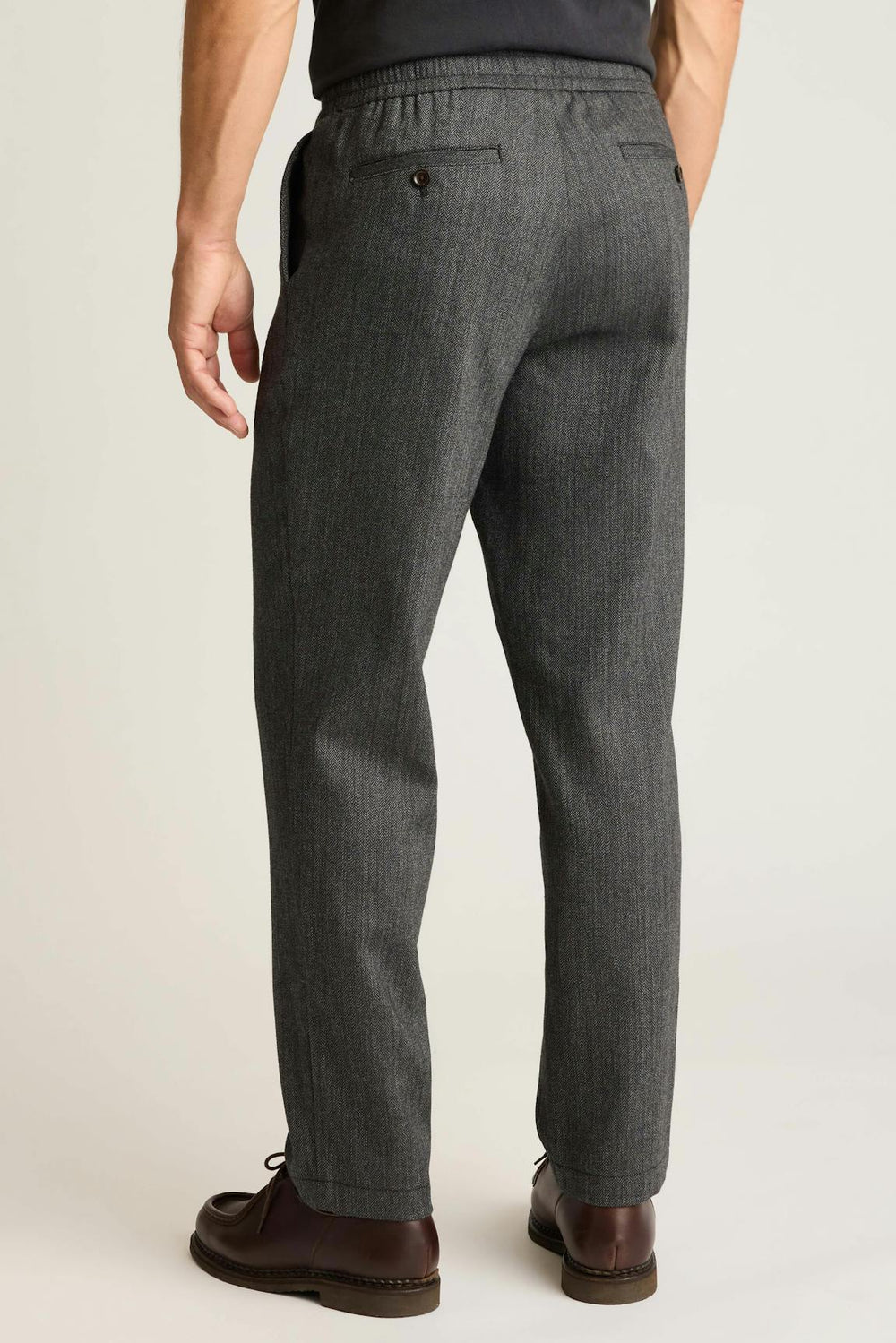 Wool Drawstring Trouser / Bonobos - grey herringbone