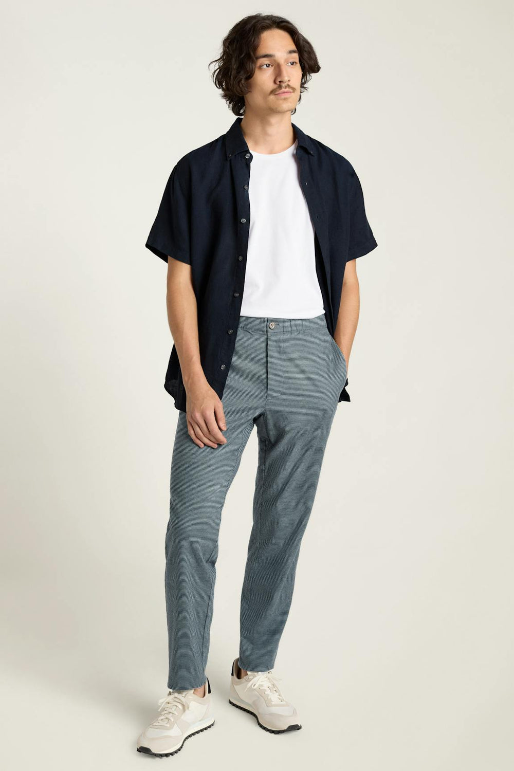 The Off Duty Pant / Bonobos - navy blue houndstooth