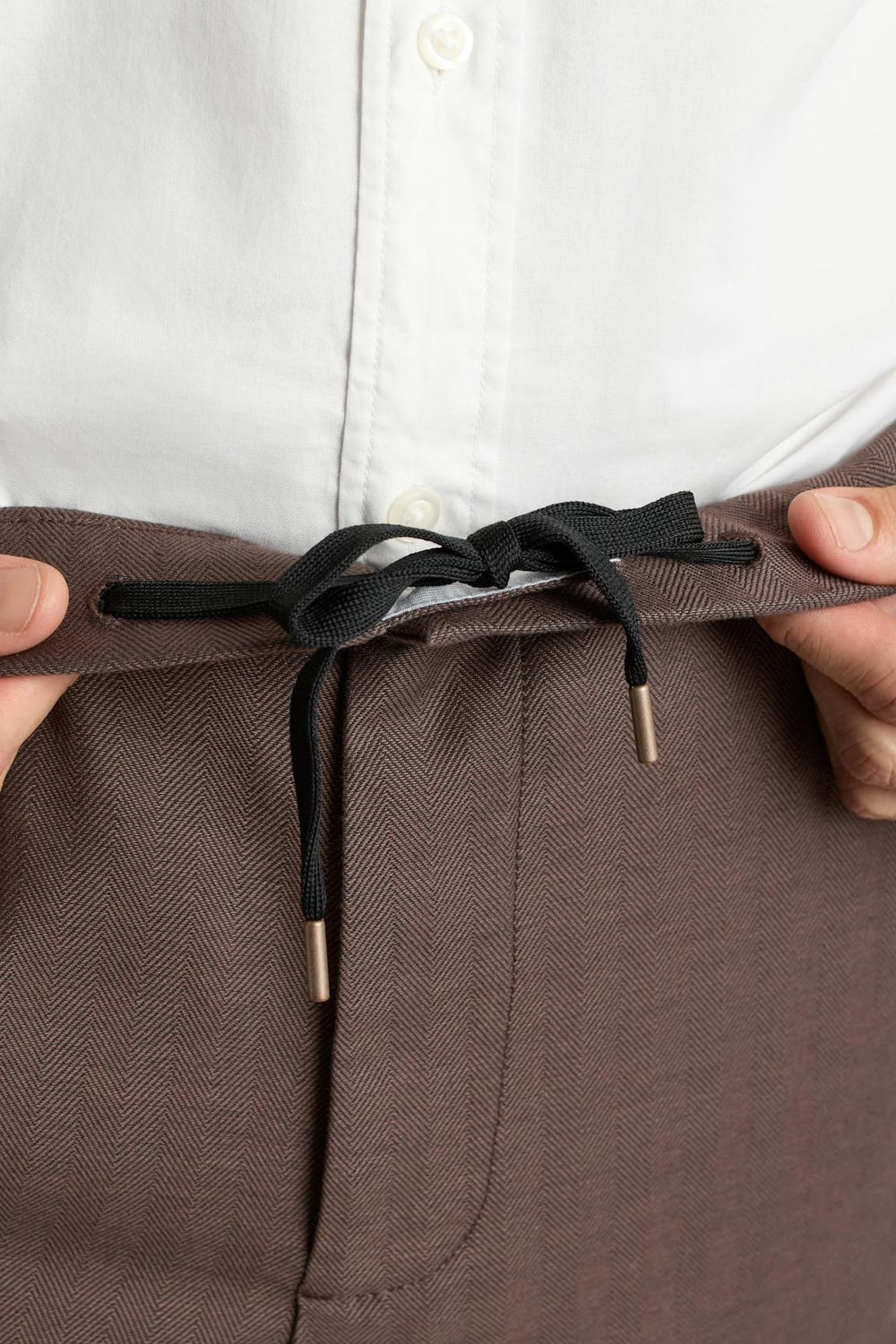 The Off Duty Pant / Bonobos - chocolate brown herringbone
