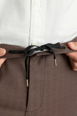 The Off Duty Pant / Bonobos - chocolate brown herringbone