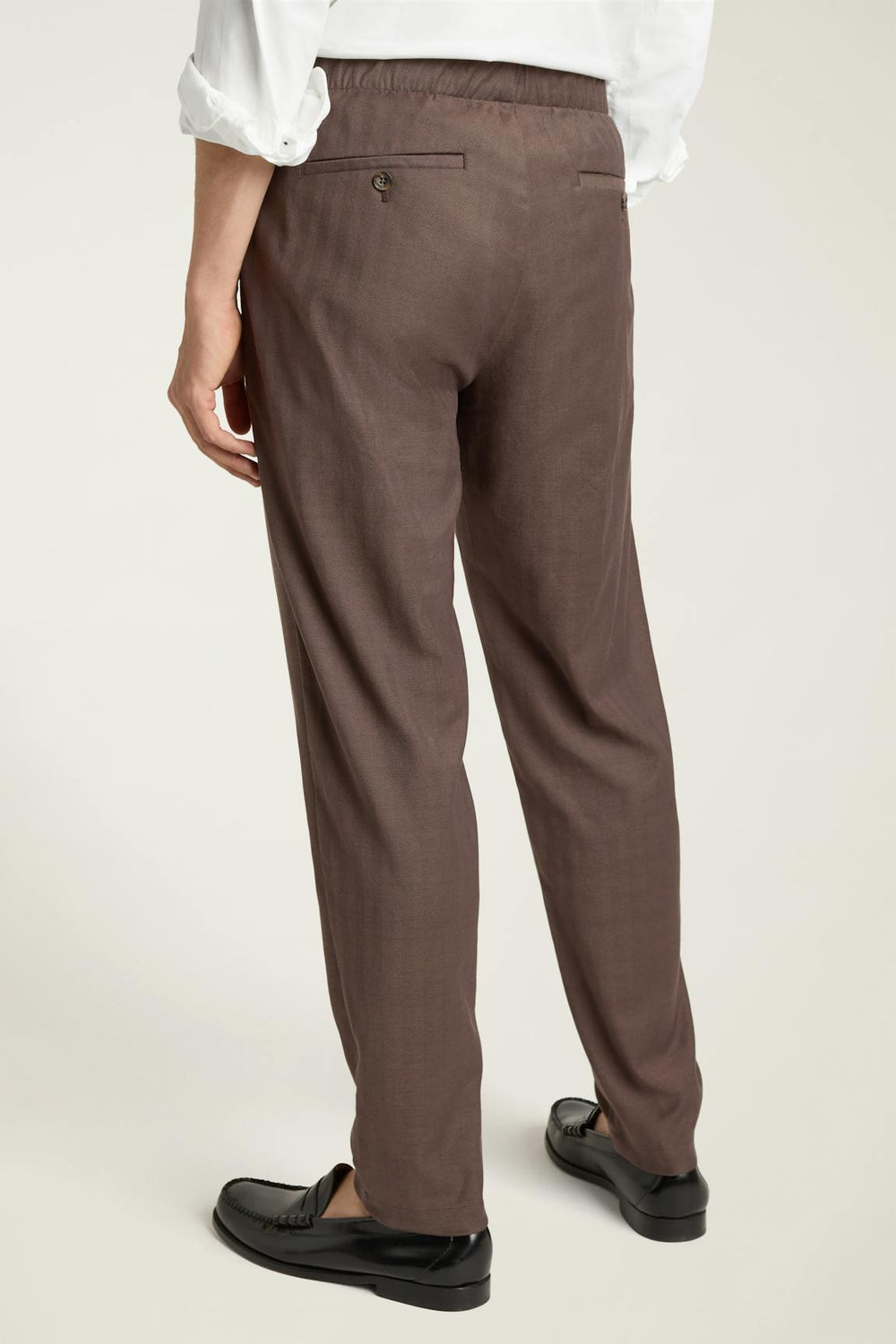 The Off Duty Pant / Bonobos - chocolate brown herringbone