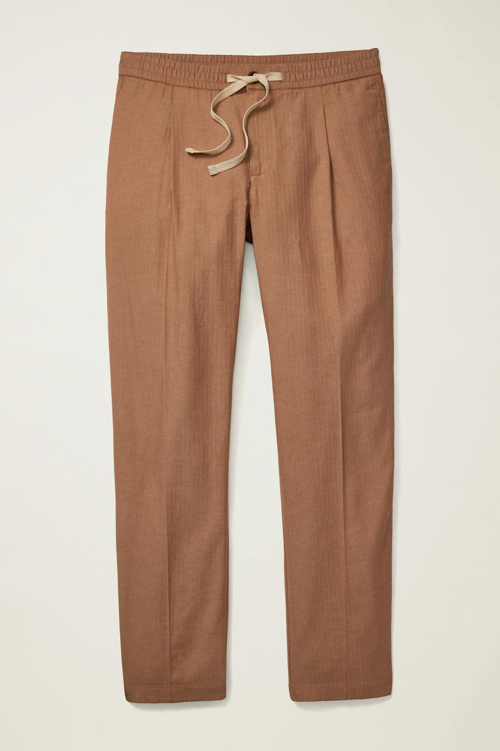 Linen Blend Boardwalk Pant / Bonobos - russet herringbone linen