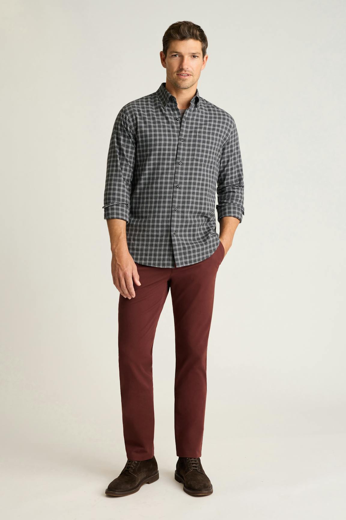 Everyday Lightweight Flannel Shirt / Bonobos - charcoal newton plaid
