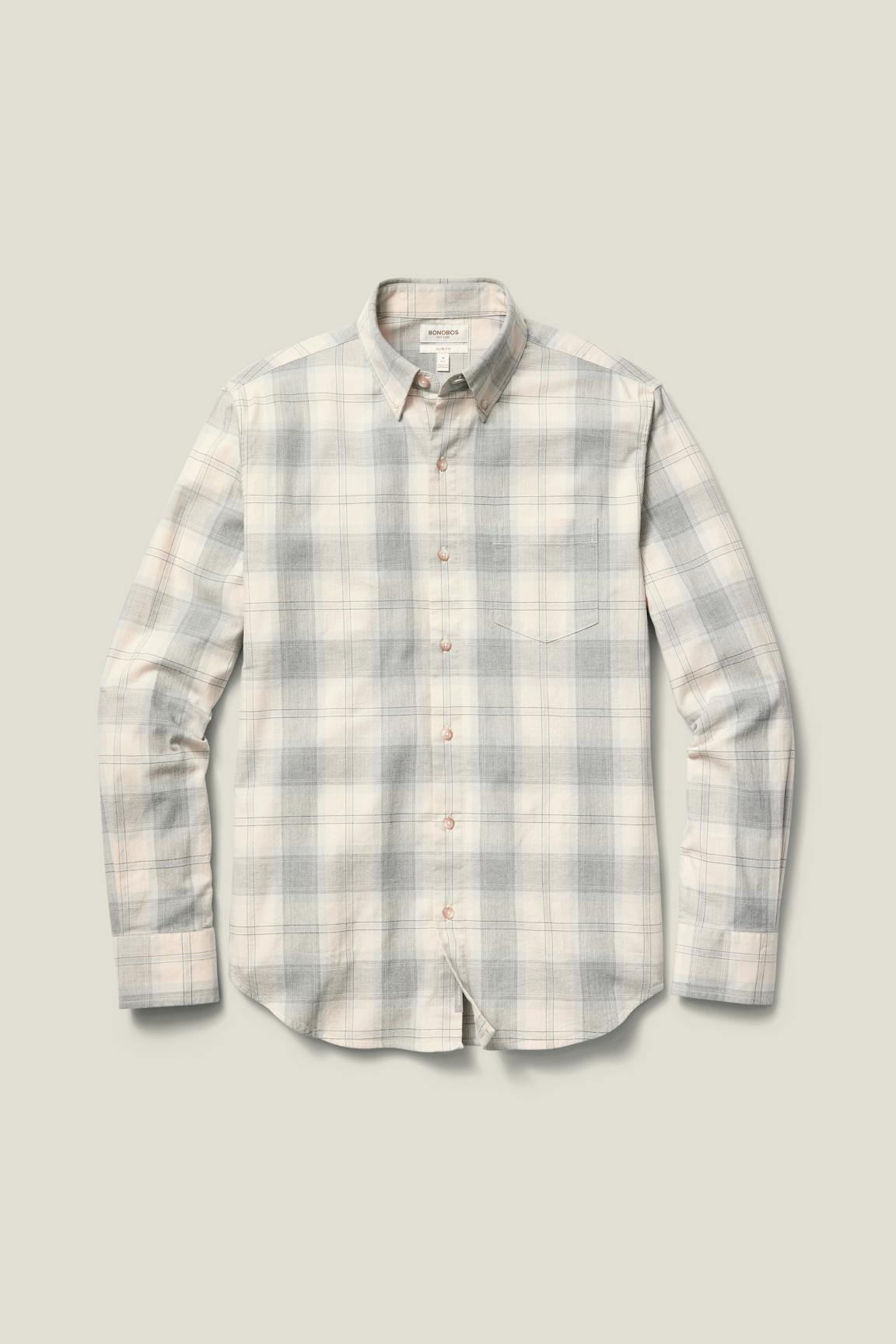 Everyday Lightweight Flannel Shirt / Bonobos - ice grey plaid