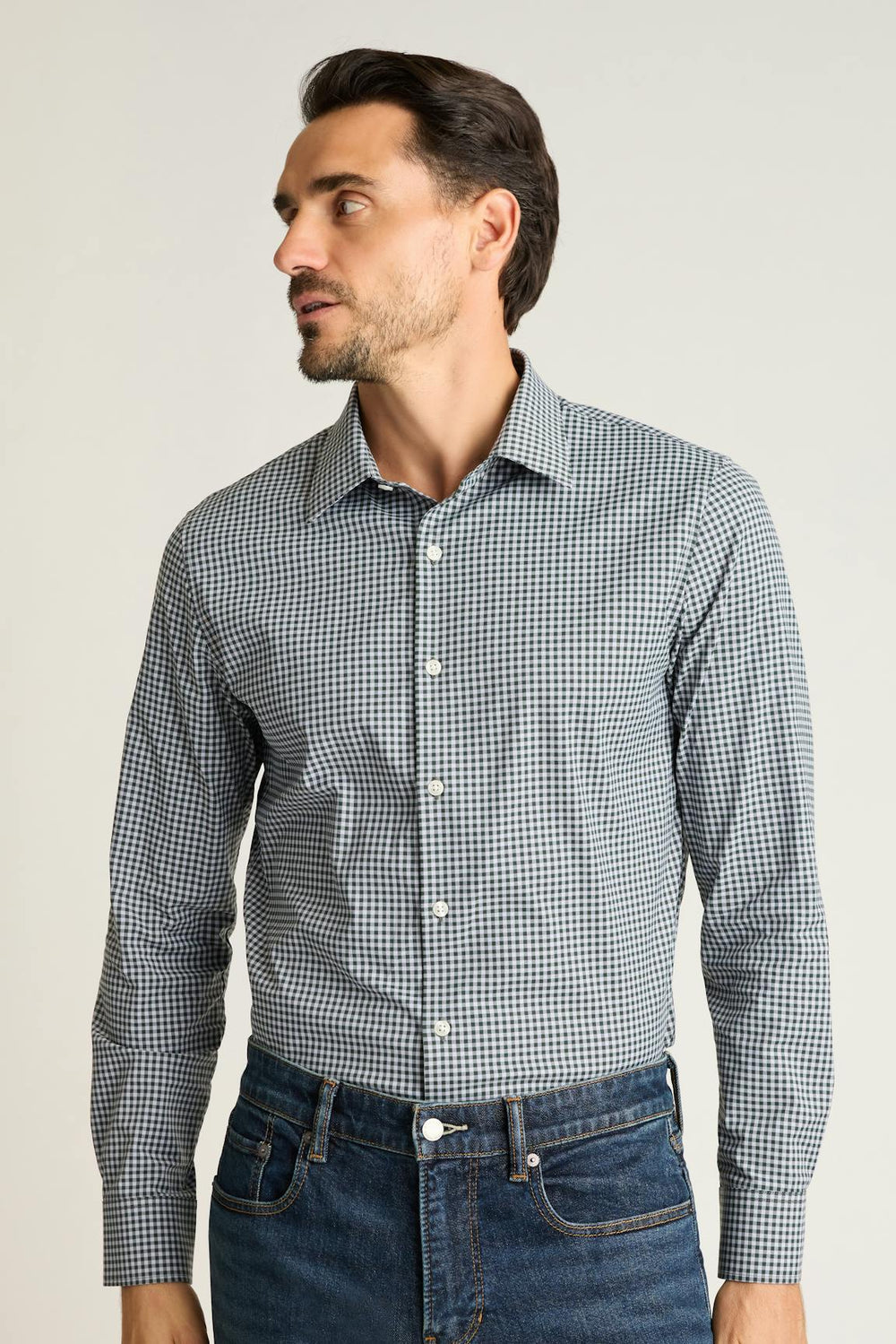 Tech Button Down Shirt / Bonobos - lavender gingham