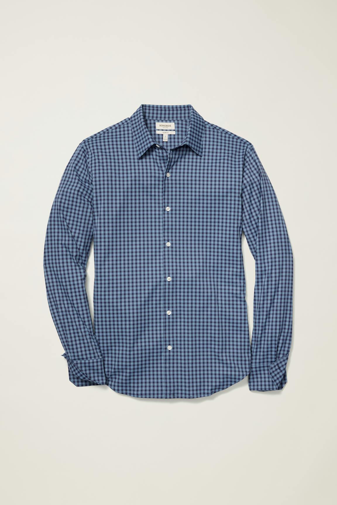 Tech Button Down Shirt / Bonobos - navy blue gingham