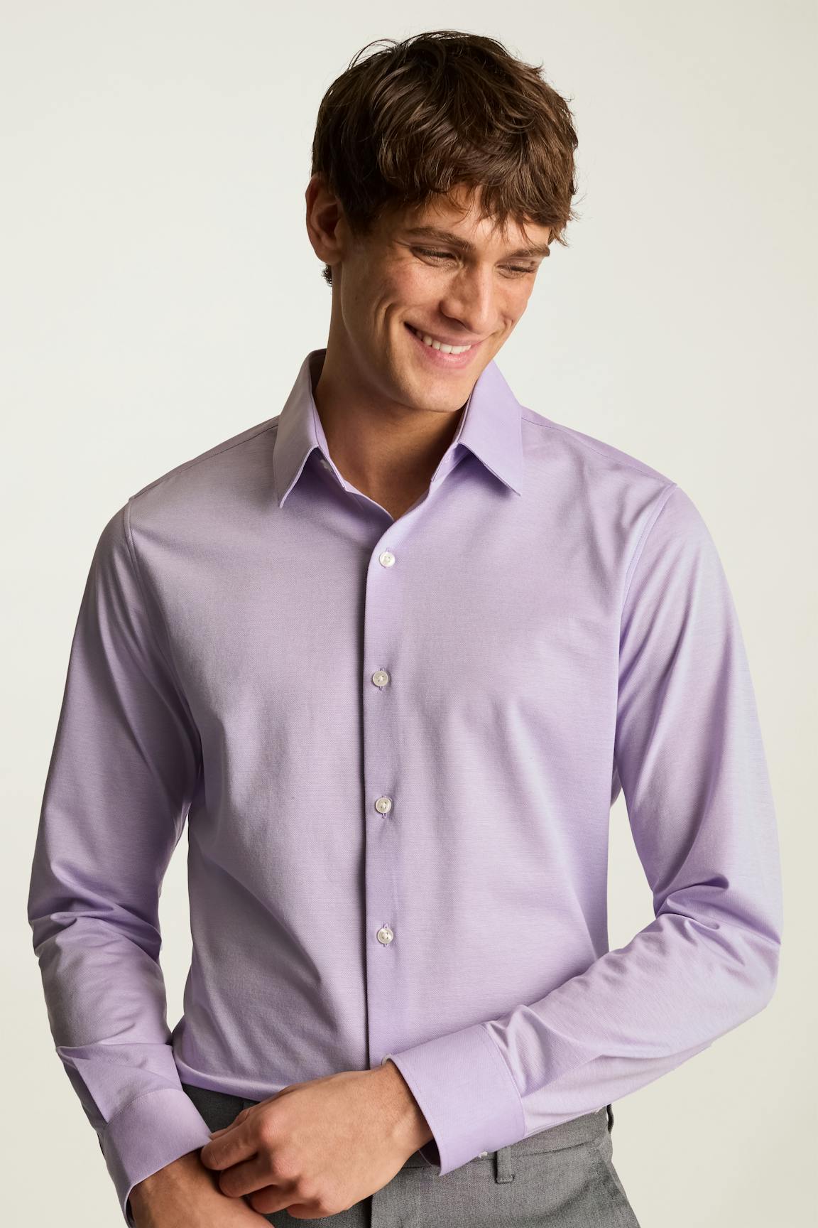 Tech Pique Button Down Shirt / Bonobos - lavender texture