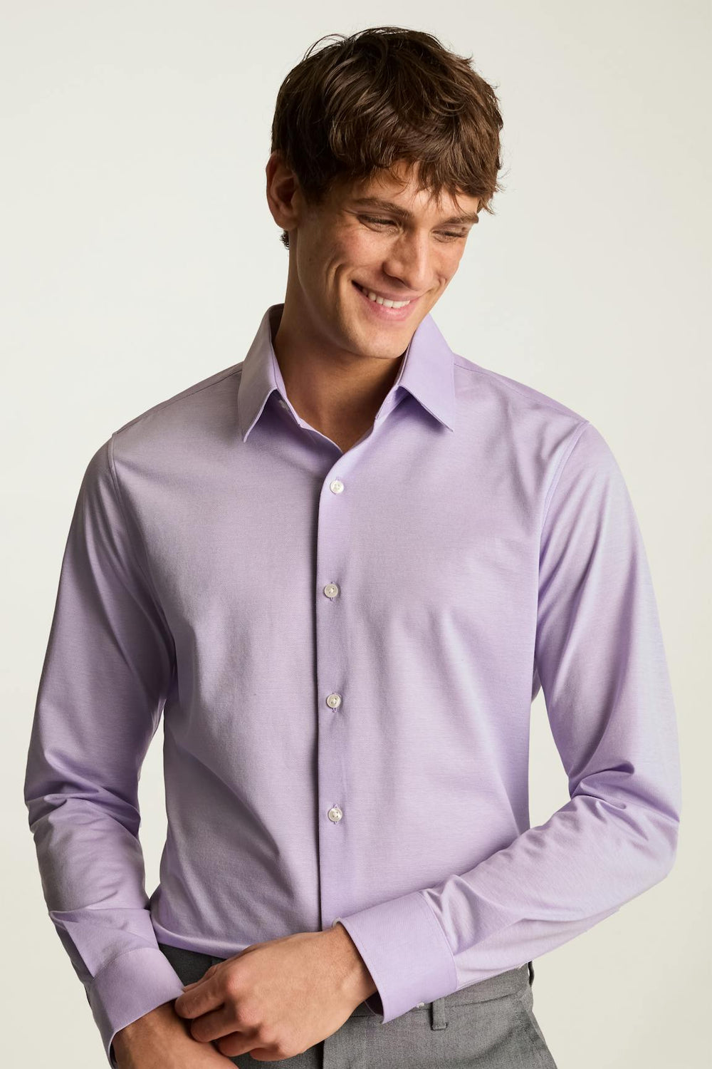 Tech Pique Button Down Shirt / Bonobos - lavender texture