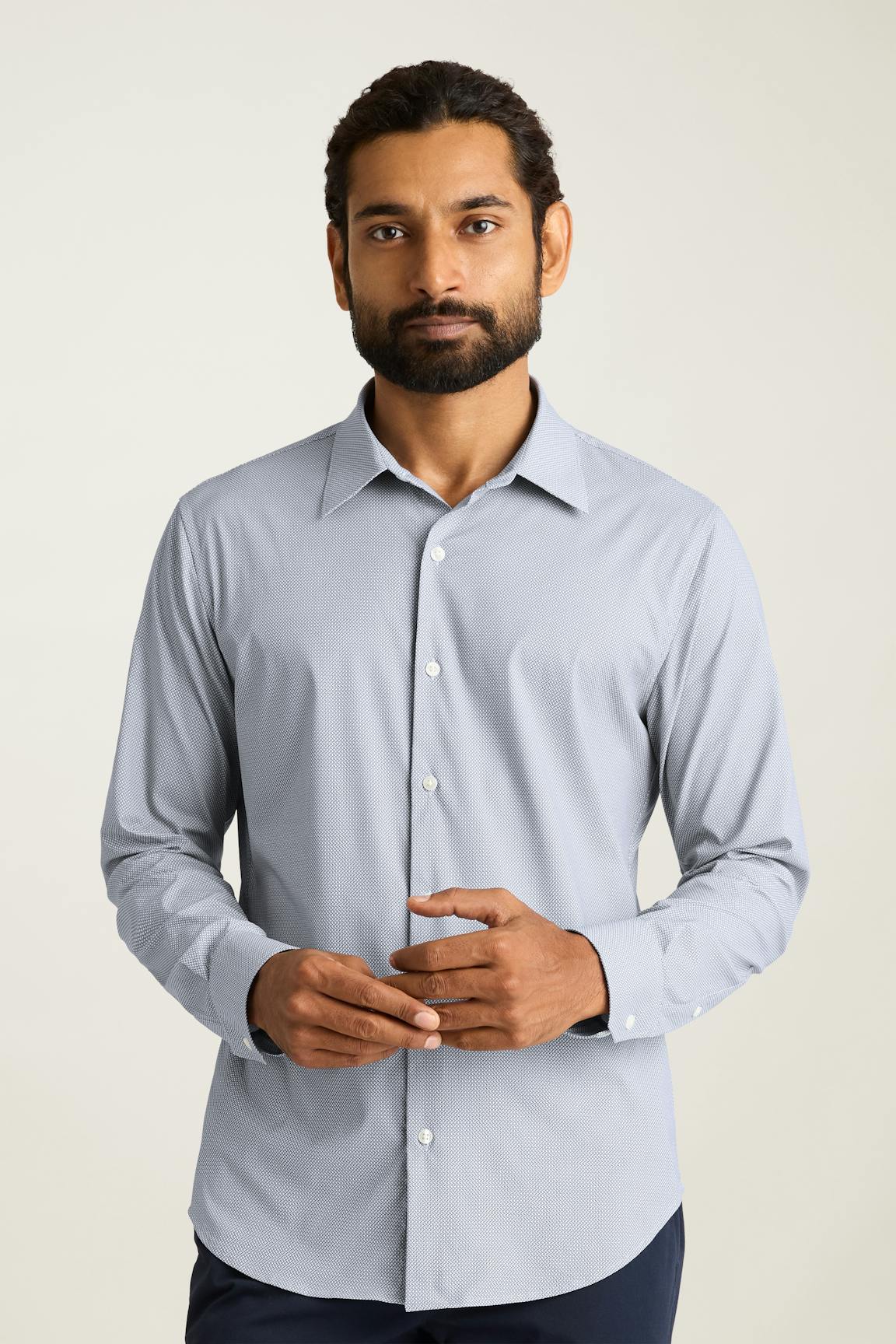 Tech Button Down Shirt / Bonobos - navy wave micro geo