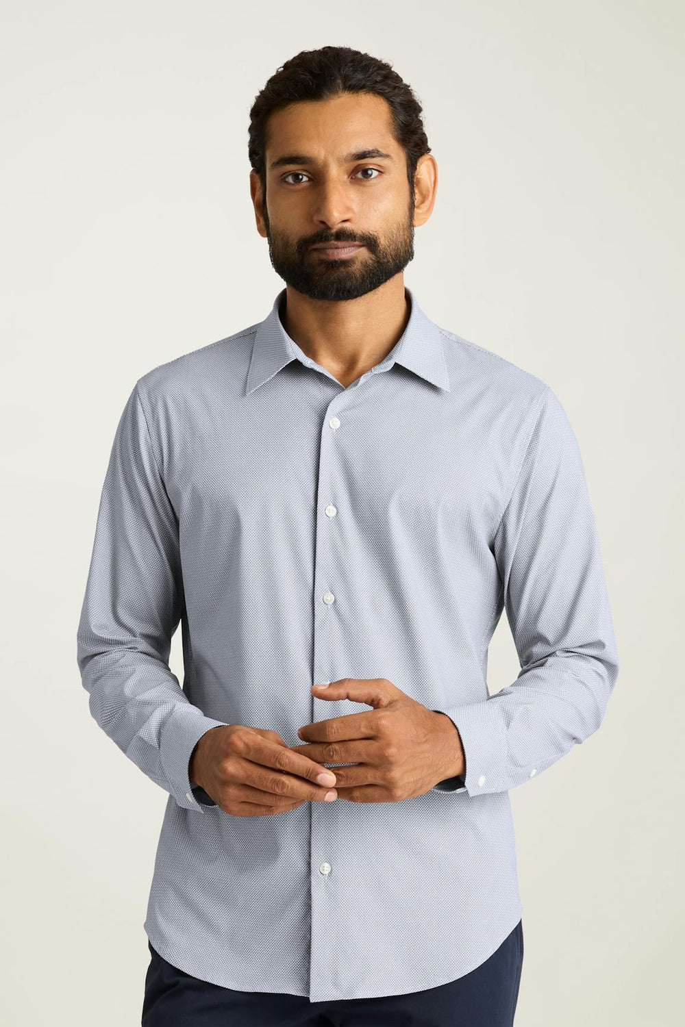 Tech Button Down Shirt / Bonobos - navy wave micro geo